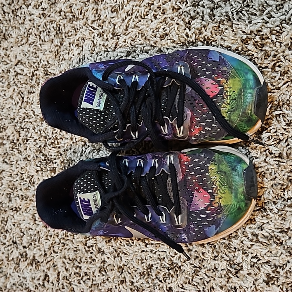 Nike Zoom Pegasus 34 shoes size youth 3 rainbow